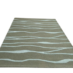 Ripple Wave Hand Tufted Wool Rug green