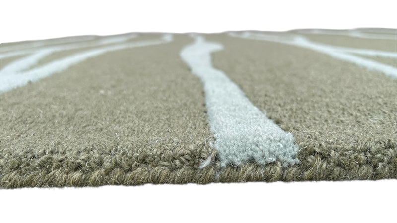 Ripple Wave Hand Tufted Wool Rug green