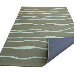 Ripple Wave Hand Tufted Wool Rug green