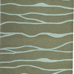 Ripple Wave Hand Tufted Wool Rug green