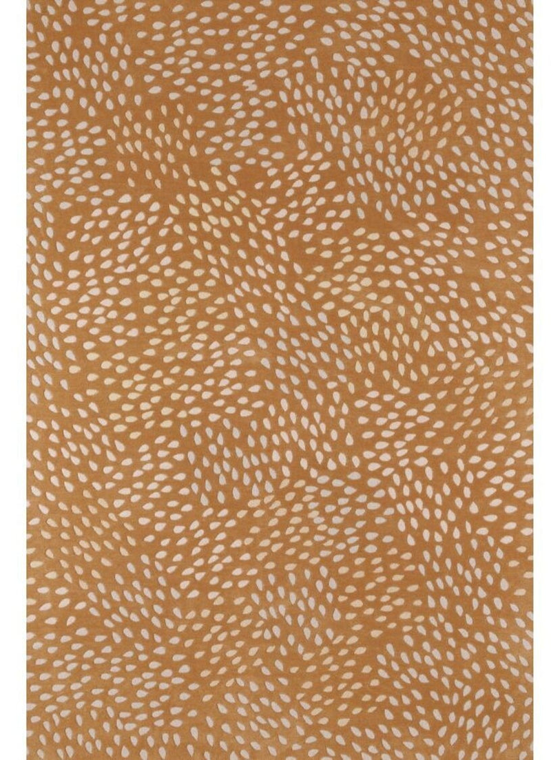 SELENTA Hand Tufted Gold Beige Loop Cut Wool Rug
