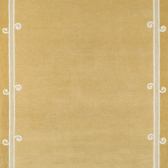 Siracusa Mustard Yellow & Ivory Hand-Tufted Wool Rug | Elegant Border Area Rug