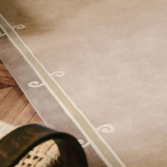 Siracusa Neutral Beige & Ivory Hand-Tufted Wool Rug | Elegant Border Area Rug