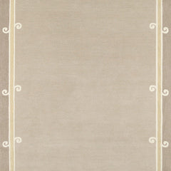 Siracusa Neutral Beige & Ivory Hand-Tufted Wool Rug | Elegant Border Area Rug