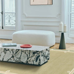 Siracusa Sage Green & Ivory Hand-Tufted Wool Rug | Elegant Border Area Rug