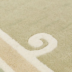 Siracusa Sage Green & Ivory Hand-Tufted Wool Rug | Elegant Border Area Rug