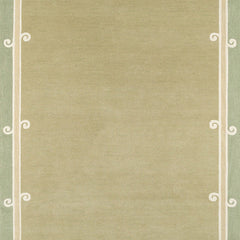 Siracusa Sage Green & Ivory Hand-Tufted Wool Rug | Elegant Border Area Rug