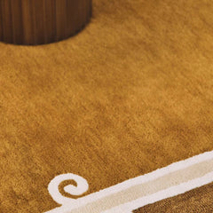 Siracusa Tabac & Ivory Hand-Tufted Wool Rug | Elegant Border Area Rug