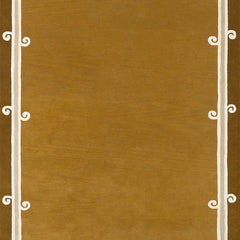 Siracusa Tabac & Ivory Hand-Tufted Wool Rug | Elegant Border Area Rug
