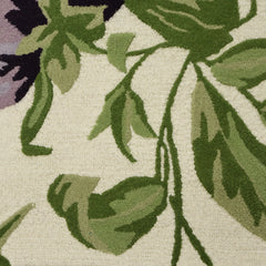Botanical Bloom Hand-Tufted Wool Rug | Ivory Floral Loop & Cut Pile Modern Area Rug