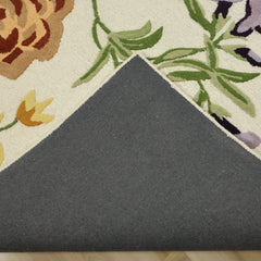 Botanical Bloom Hand-Tufted Wool Rug | Ivory Floral Loop & Cut Pile Modern Area Rug