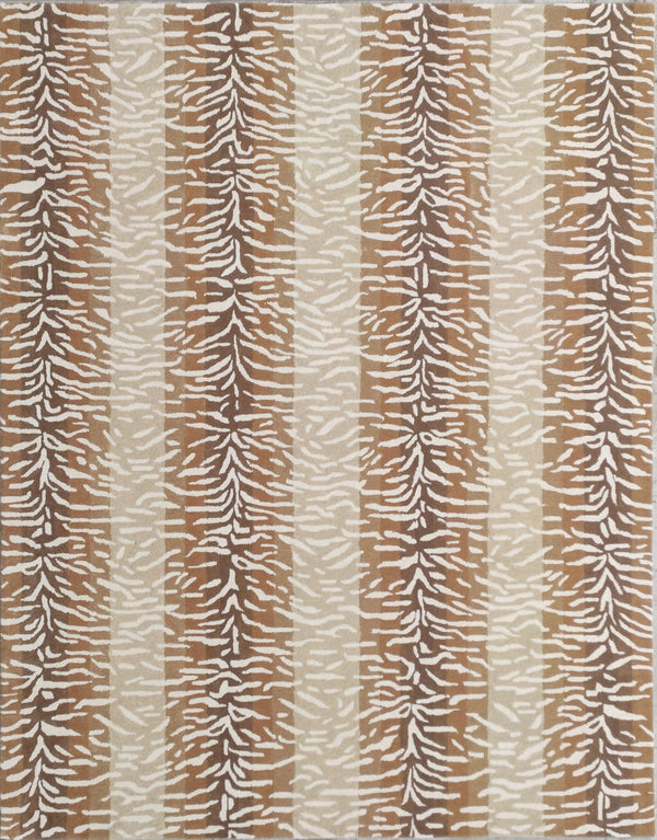 White Tiger Stripe Rug – Beige & Ivory Abstract Animal Pattern Area Rug