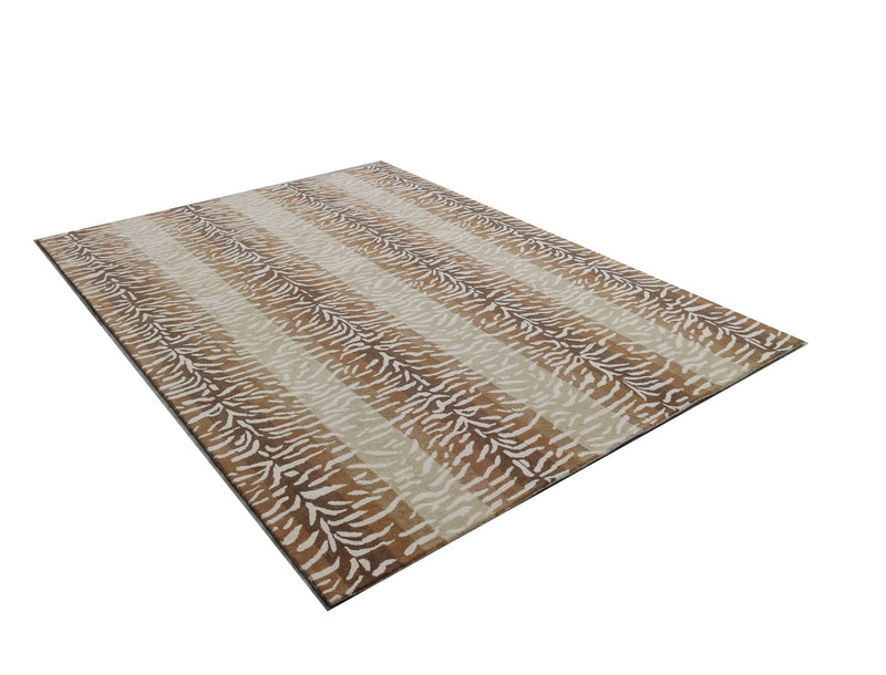 White Tiger Stripe Rug – Beige & Ivory Abstract Animal Pattern Area Rug
