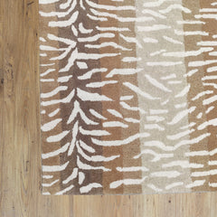 White Tiger Stripe Rug – Beige & Ivory Abstract Animal Pattern Area Rug