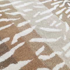 White Tiger Stripe Rug – Beige & Ivory Abstract Animal Pattern Area Rug