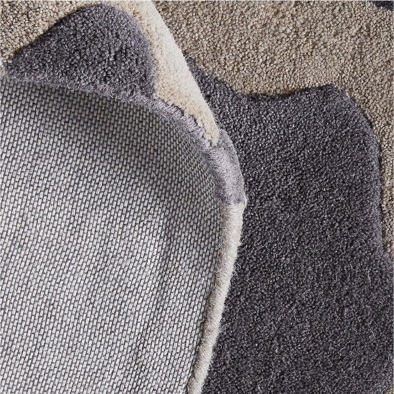 Pebble Spot Hand-Tufted Wool Rug | Sand Beige & Charcoal Grey Textured Modern Area Rug