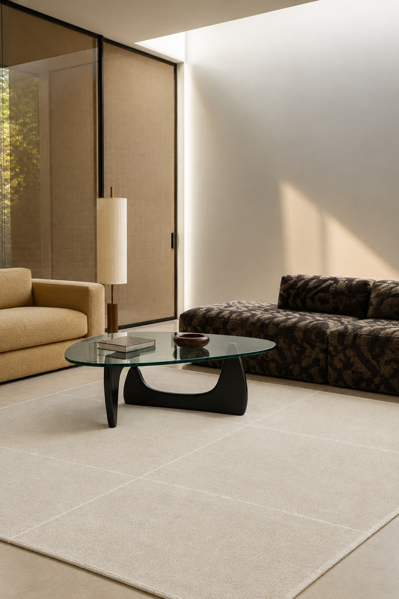 Cream Grid Rug | Hand-Tufted Geometric Area Rug