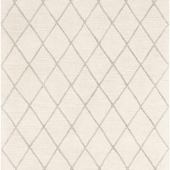 Ivory Diamond Lattice Hand-Tufted Wool Rug | Textured Geometric Modern Area Rug