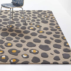 Pebble Spot Hand-Tufted Wool Rug | Sand Beige & Charcoal Grey Textured Modern Area Rug