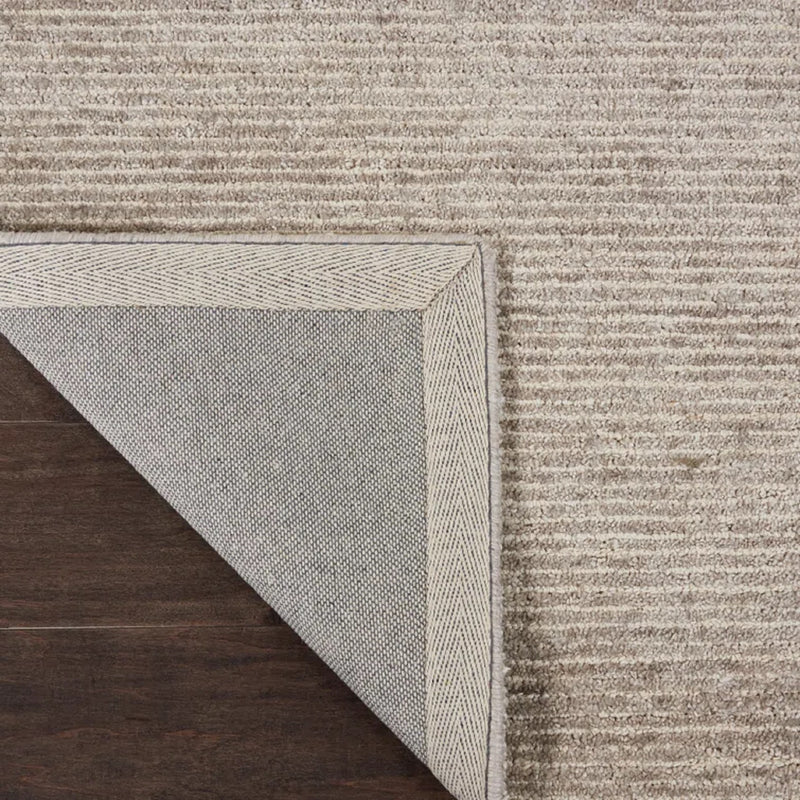 Subtle Abrash Linear Plain Area Rug – Natural Warm Taupe Carpet