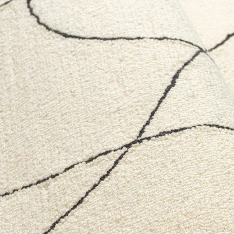 Modern Abstract Line Art Area Rug – Minimalist Organic Pattern, Neutral Contemporary Carpet for Living Room & Bedroom