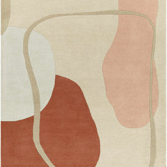 Mid-Century Modern Abstract Color Block Wool Rug – Terracotta & Sage