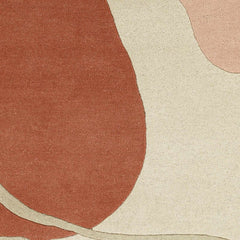 Mid-Century Modern Abstract Color Block Wool Rug – Terracotta & Sage