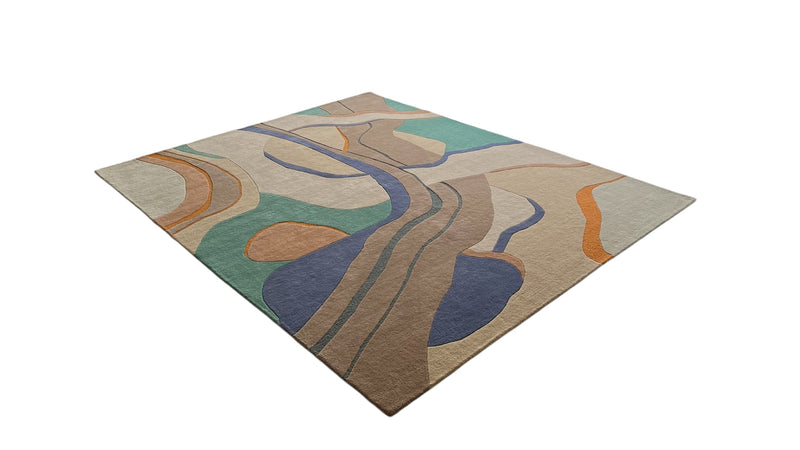 Abstract Hues - Modern | Hand Tufted Wool Abstract Area Rug | Contemporary Designer Carpet