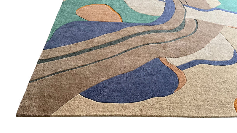 Abstract Hues - Modern | Hand Tufted Wool Abstract Area Rug | Contemporary Designer Carpet