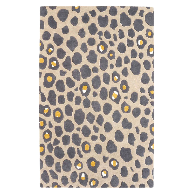 Pebble Spot Hand-Tufted Wool Rug | Sand Beige & Charcoal Grey Textured Modern Area Rug