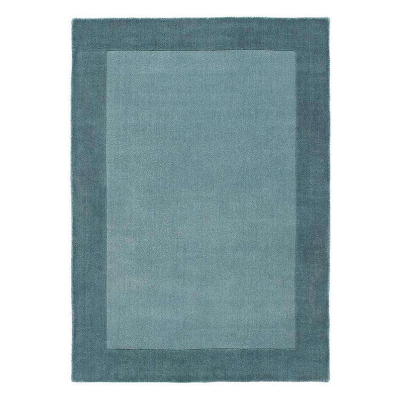 Minimalist Dusty Teal Tone-on-Tone Area Rug – Muted Seafoam & Teal
