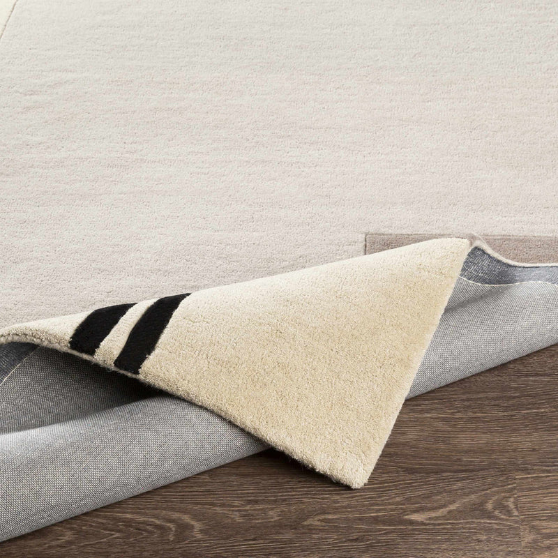 Modern Geometric Area Rug – Neutral Gray & Ivory Abstract Design
