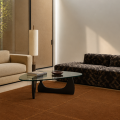 Brown Grid Rug | Hand-Tufted Geometric Area Rug