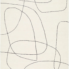 Modern Abstract Line Art Area Rug – Minimalist Organic Pattern, Neutral Contemporary Carpet for Living Room & Bedroom