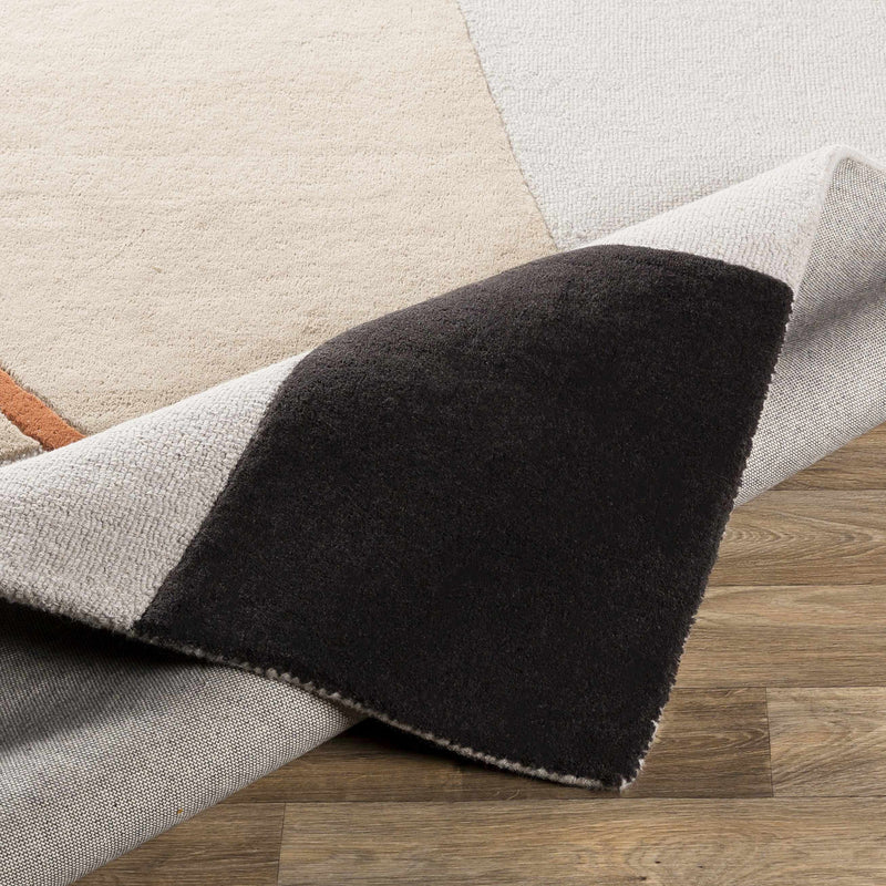 Modern Abstract Geometric Rug – Ivory, Mustard & Beige Contemporary Area Rug