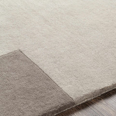 Modern Geometric Area Rug – Neutral Gray & Ivory Abstract Design