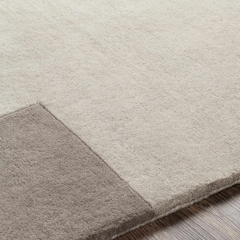 Modern Geometric Area Rug – Neutral Gray & Ivory Abstract Design
