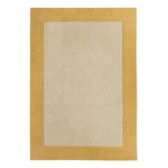 Minimalist Ochre & Cream Two-Tone Area Rug – Soft Beige & Yellow