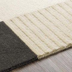 Architectural Geometric Line Area Rug – Cream, Ochre & Black Neutral Carpet