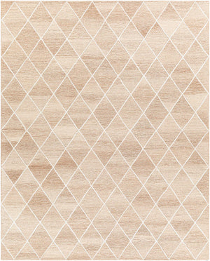 Oatmeal Diamond Trellis Hand-Tufted Wool Rug | Ivory Textured Geometric Modern Area Rug