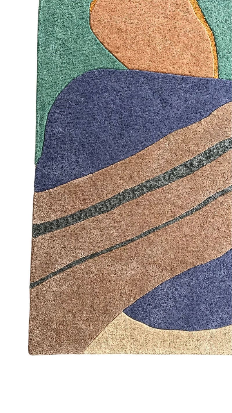 Abstract Hues - Modern | Hand Tufted Wool Abstract Area Rug | Contemporary Designer Carpet