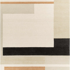 Architectural Geometric Line Area Rug – Cream, Ochre & Black Neutral Carpet