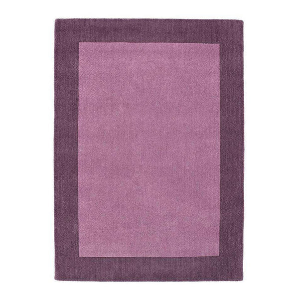 Muted Mauve & Deep Plum Border Area Rug – Monochromatic Purple Rug
