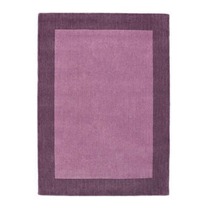Muted Mauve & Deep Plum Border Area Rug – Monochromatic Purple Rug