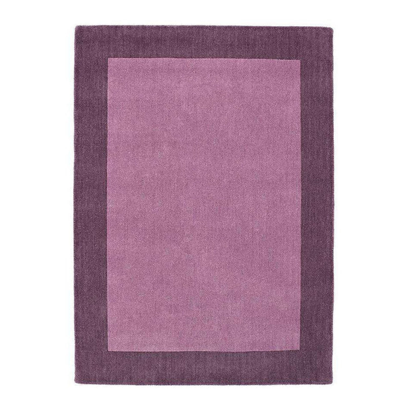 Muted Mauve & Deep Plum Border Area Rug – Monochromatic Purple Rug
