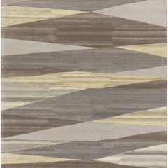 Stone Horizon Hand-Tufted Wool Rug | Taupe Grey & Ivory Abstract Geometric Area Rug