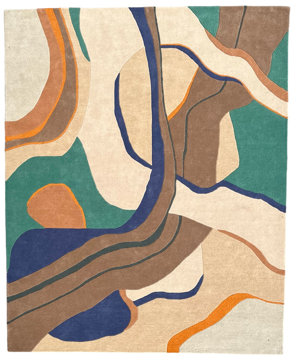 Abstract Hues - Modern | Hand Tufted Wool Abstract Area Rug | Contemporary Designer Carpet