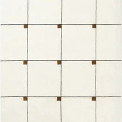 Milano Ivory Hand-Tufted Wool Rug | Modern Grid Area Rug