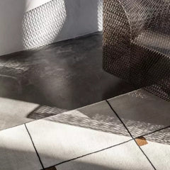 Milano Ivory Hand-Tufted Wool Rug | Modern Grid Area Rug