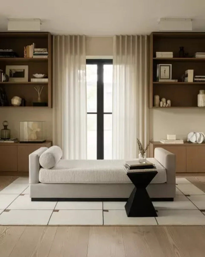 Milano Ivory Hand-Tufted Wool Rug | Modern Grid Area Rug